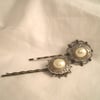 Vintage Pearl Bobby Pins/Hair Grips x 2 