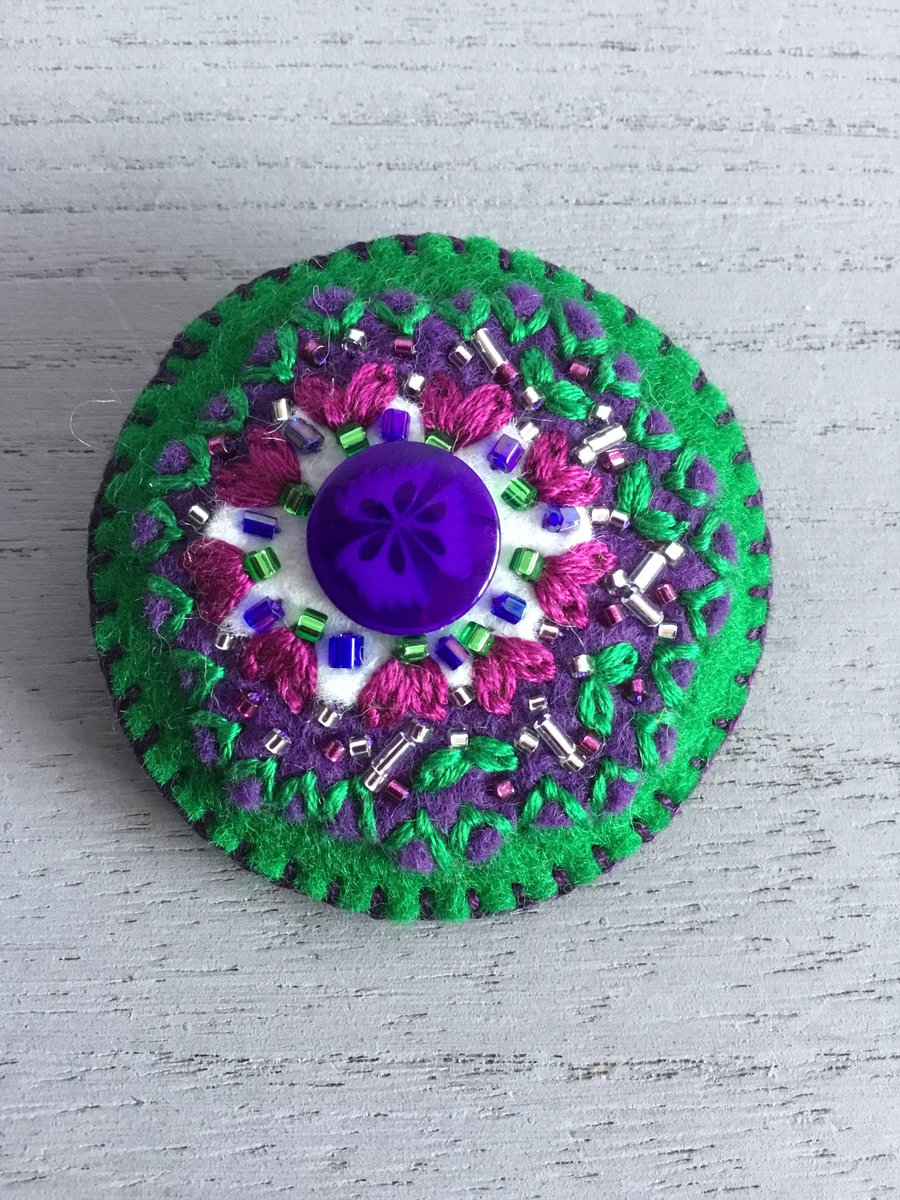 Hand Embroidered Emmeline Brooch 