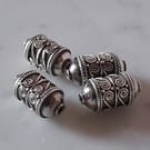 Bali Sterling silver Beads - Rope and Scroll Designe - Barrel