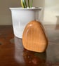 Handcrafted Beech Wood Sculptural Vase with Glass Liner