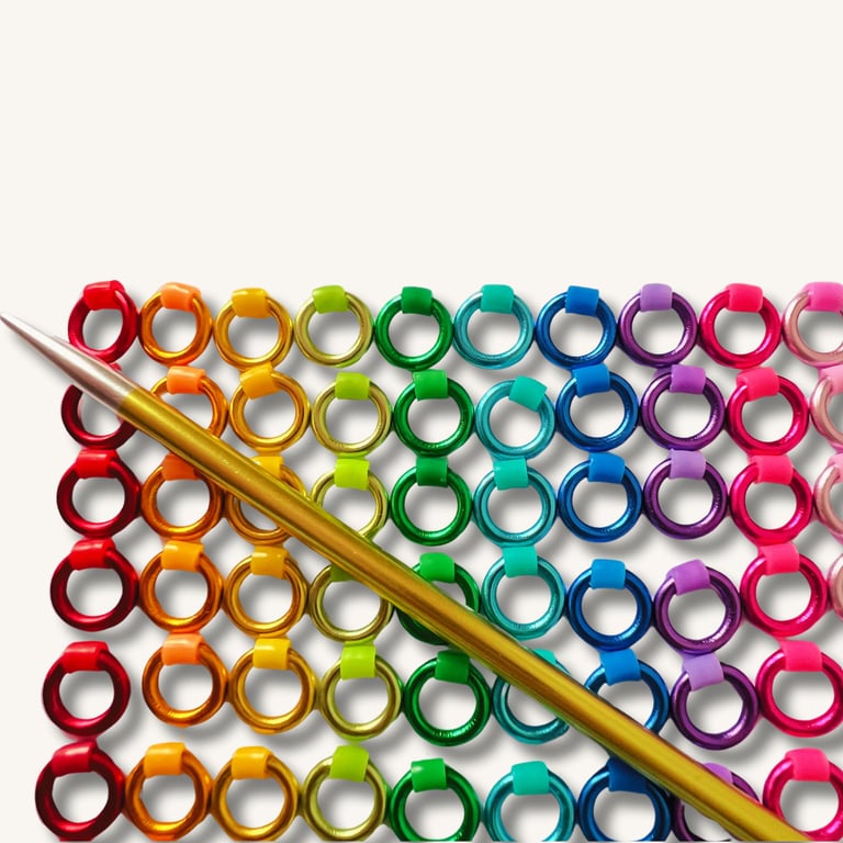 Sock and lace snag free Stitch markers - Rainbow Rings