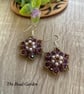Big purple flower earrings 