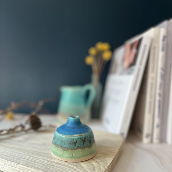 A Ceramic handmade bottle bud vase - 33 Skyline - Summer Studio Sale 