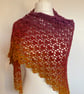 Ladies Burgundy and Ochre Crochet Shawl, Festival Shawl, Boho, Birthday Gift