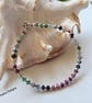 Genuine Ruby, Sapphire & Emerald Dainty Stacker Sterling Silver Bracelet - Image 8