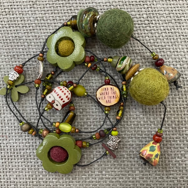 “Wild things” lariat necklace