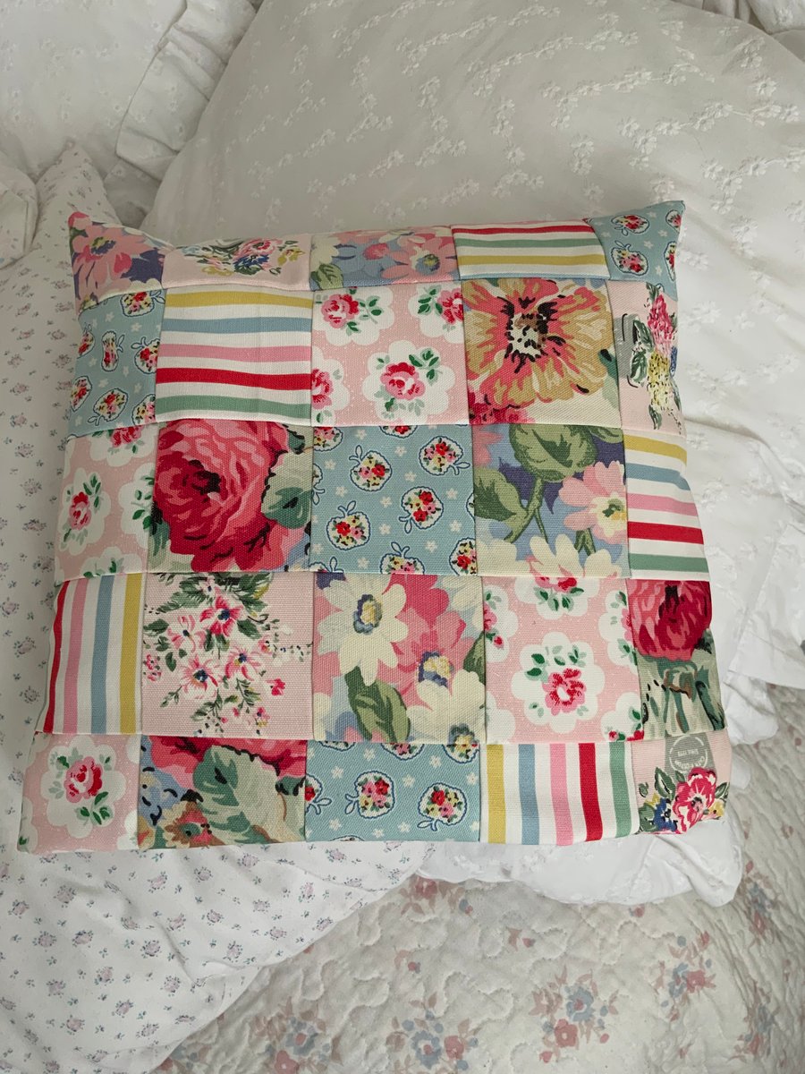 Patchwork  Cushion  made with Cath kidston fabrics