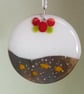 Christmas Pudding Tree Decoration in Fused Glass - 6042 - 6045 - Image 3
