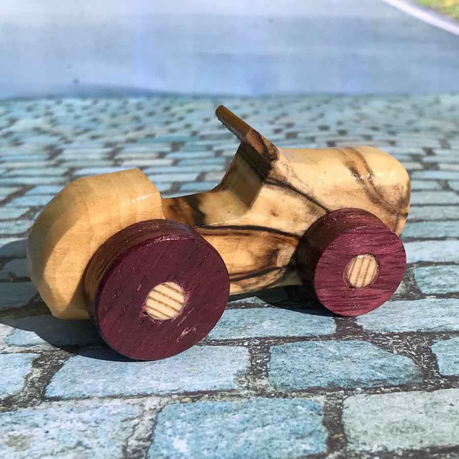 Wooden Racing car collectable "Peanut Size"