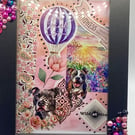 Framed original collage art 