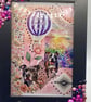 Framed original collage art 