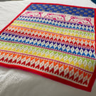 Sleep Tight Little Bear Crocheted Blanket - Rainbow Colours