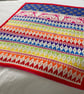 Sleep Tight Little Bear Crocheted Blanket - Rainbow Colours