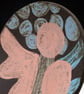 Pink, Blue, Decorative Dish, Black Clay and Underglaze - Image 5