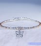 Butterfly sterling silver and rose gold unique bracelet  - Image 7