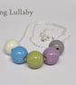 Spring Lullaby - hand painted - wooden bead & sterling silver necklace - Image 1