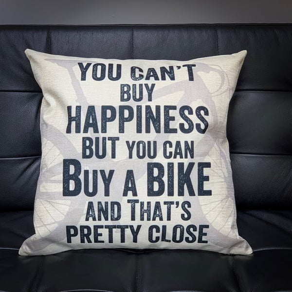 You Can't Buy Happiness Cycling Cushion Cover - MTB Bike Cushion Cover