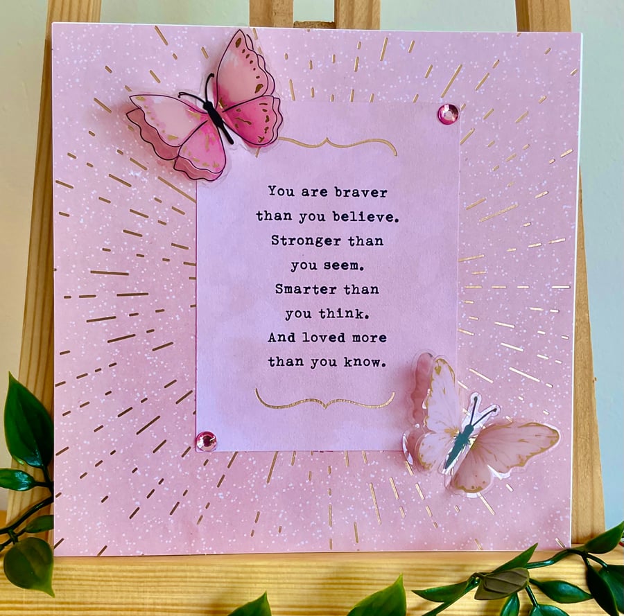 Card. Decoupage card for birthday, to say thank you or for other occasion.