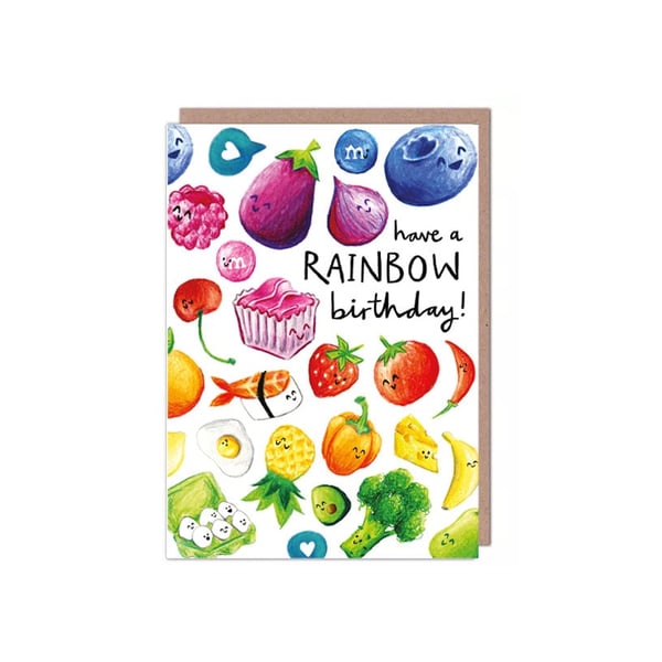 Cute Rainbow Food Birthday Card