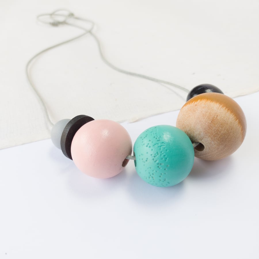 Dixi - Bubblegum colours - pale pink, turquoise, black, mustard and grey
