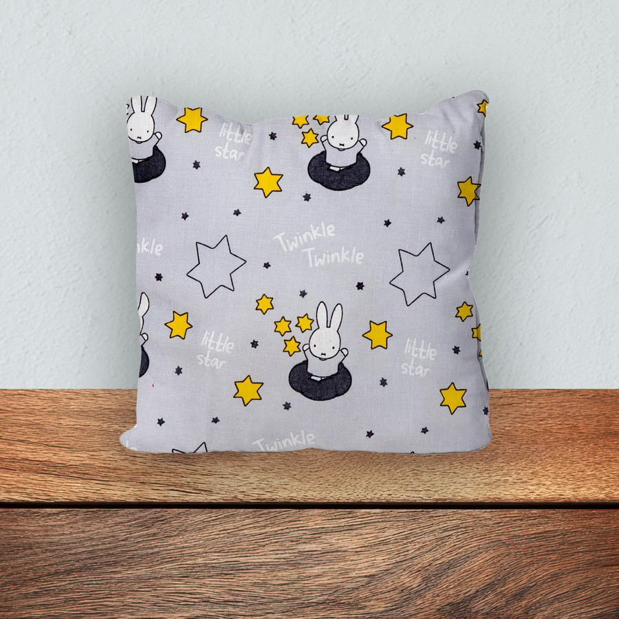 Children's Cushion, Nursery Mini Cushion, Handmade Cushion-Rabbits-Grey-SMC26