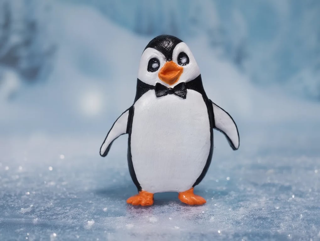 Penguin Fridge Magnet with Bow Tie Cute