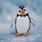 Penguin Fridge Magnet with Bow Tie Cute