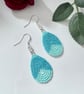 Colourful teardrop earrings in bright blue tones - Image 1