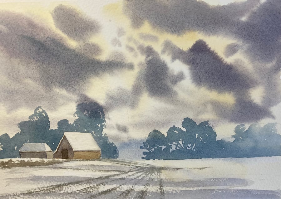 Morning winter light - studio demo (Pure Original watercolour)  