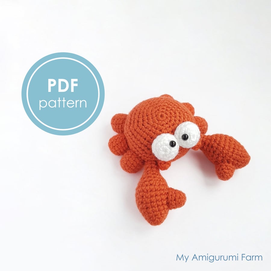PATTERN: crochet crab pattern - amigurumi crab pattern - cancer - sea creature
