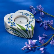 Bluebell Tea Light Holder - Hand Painted