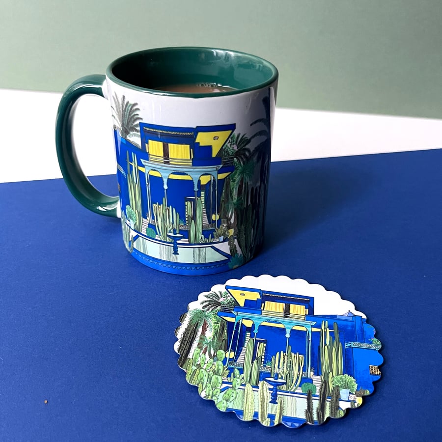 JARDIN MAJORELLE MUG AND COASTER SET