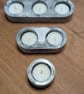 Black & White Marble Effect Eco-Resin Tealight Holders - Set of 3