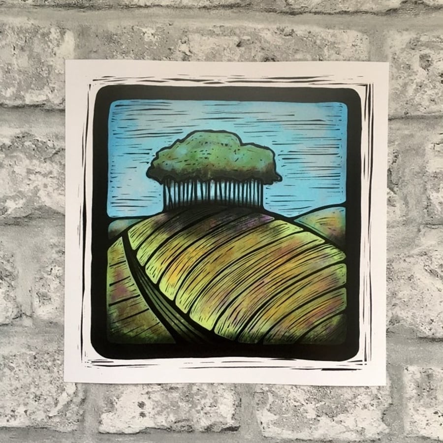 Art print illustration Devon Cornwall wall art print trees