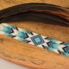 Native American beadwork bracelet in turquoise shades