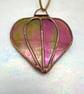 Amber iridescent stained glass bauble or lantern - perfectly imperfect  - Image 2