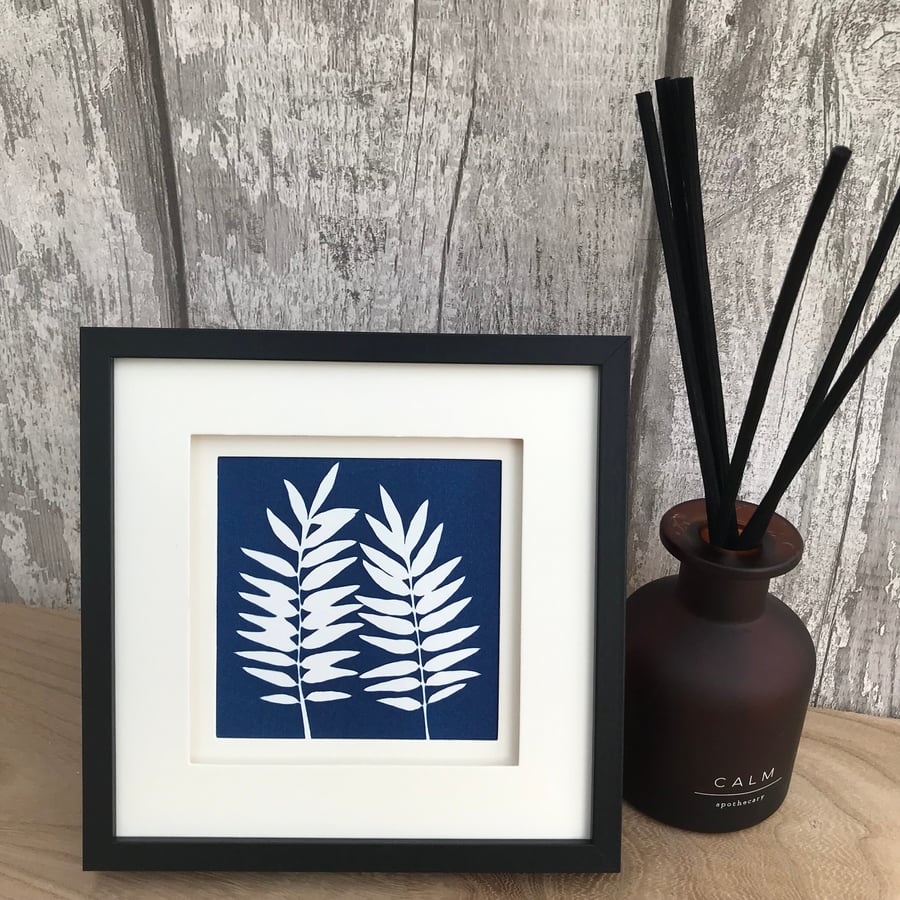 This Original Cyanotype Photogram Squares up beautifully.