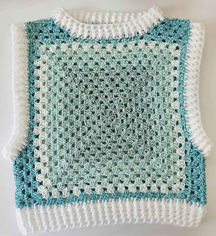 Adult crochet cropped sweater vest