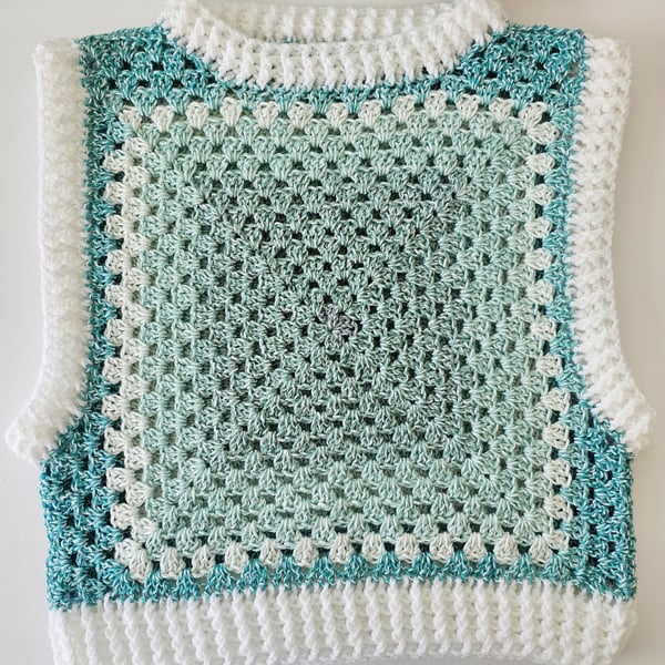 Adult crochet cropped sweater vest