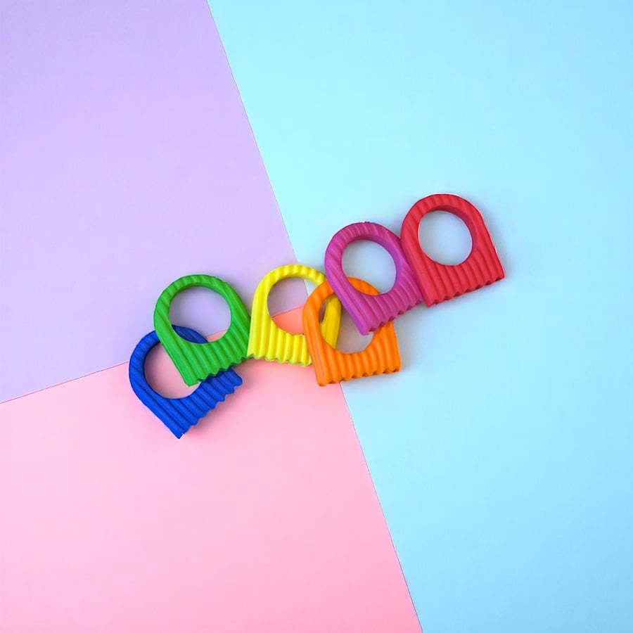 Handmade Chunky Polymer Clay Ring – Colourful Statement Jewellery