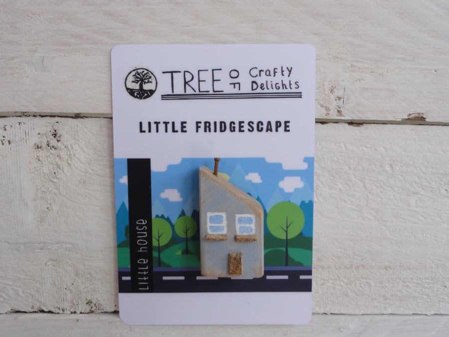 Little blue house - fridge magnet