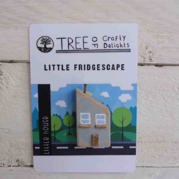 Little blue house - fridge magnet