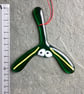 Tipsy mistletoe fused glass hanging decoration Christmas tree - Kissy Kissy! - Image 2