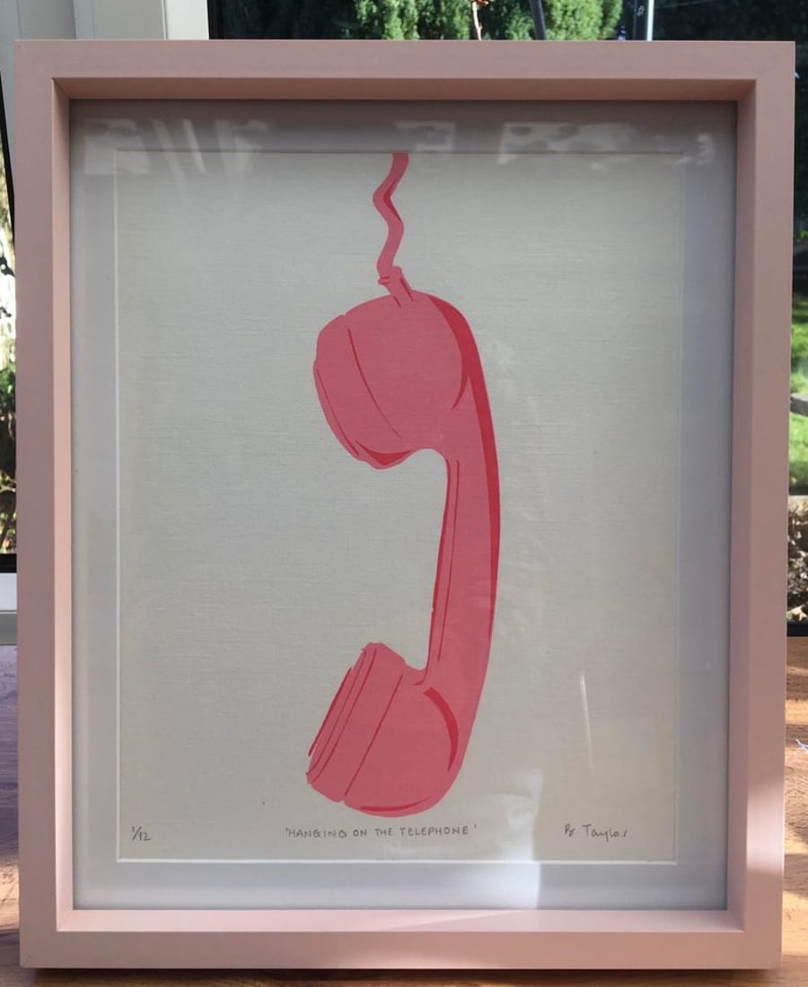 Hanging on the Telephone - Handmade Silkscreen Print 10 x 8" (25.5 x 20cm)