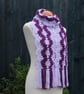 Crochet Stripey Scarf in Lilac and Purple - Image 1