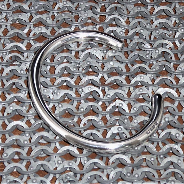 Men's 48 Grams Heavy Solid 925 Sterling Silver, Torque, Bangle, Bracelet, 