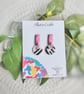 Abstract Zebra & Pink Dainty Earrings - Image 6
