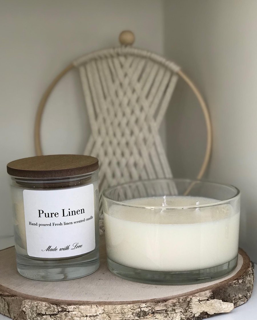 Pure linen soy candle