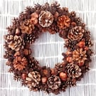Natural Cone and Seeds Christmas or All Season Wreath
