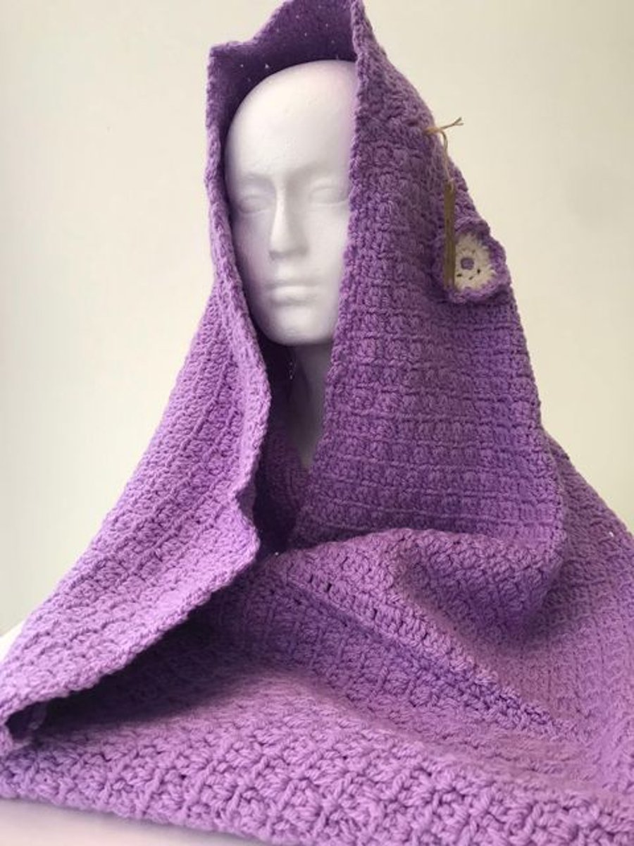 Twisted crocheted scarf - Purple Lavender